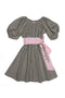 Hera Dress Linen Sage and Bellini Belt (Tween/Teen)