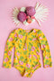 One Pc  Rash vest Yellow Dogwood Rose