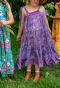 April Dress Violet Silk Wax Batik
