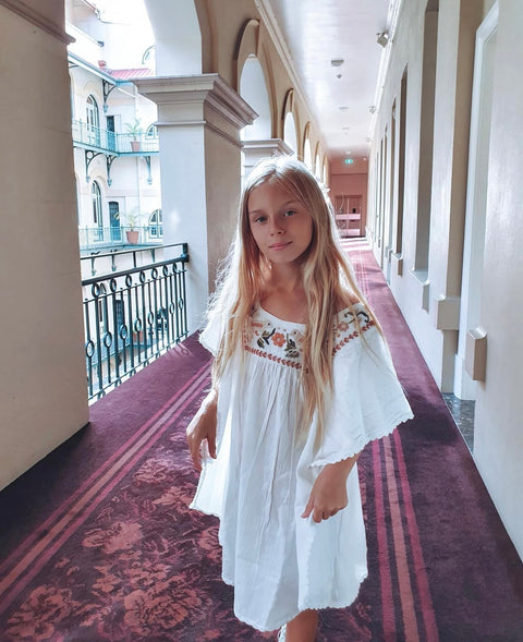 Coco Kaftan Salt with Hand Embroidery