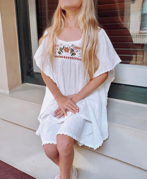 Coco Kaftan Salt with Hand Embroidery