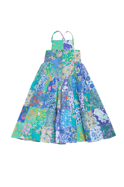 Lilac Dress - Patchwork Ocean Blues