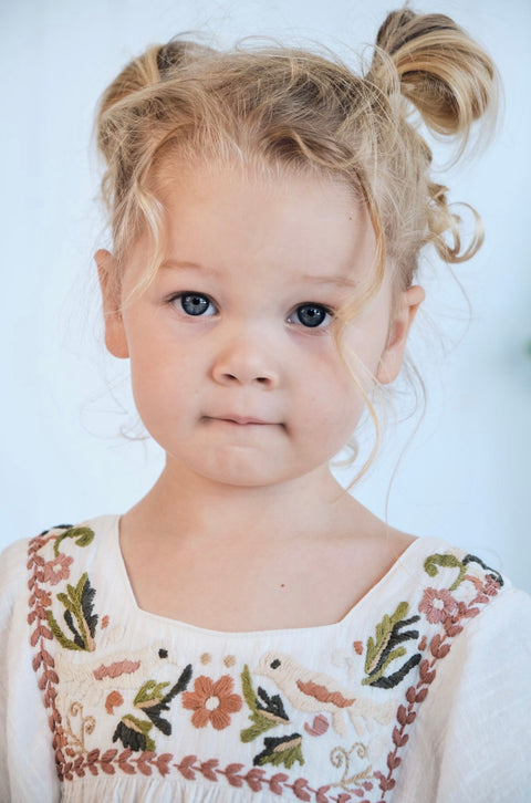 Coco Kaftan Salt with Hand Embroidery