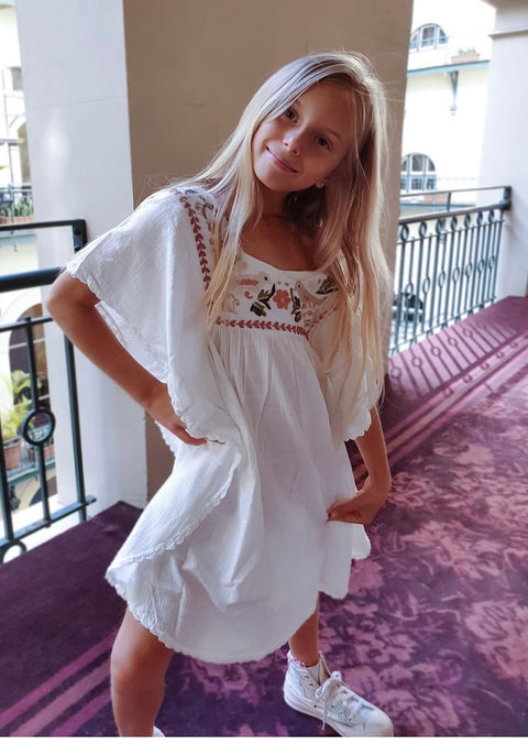 Coco Kaftan Salt with Hand Embroidery