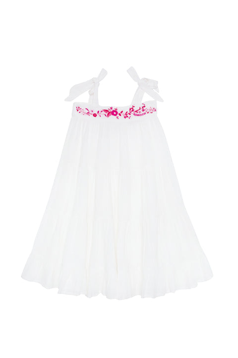 April Dress Gardenia with Hand Embroidery