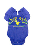 Camille Sunsuit Sapphire with Wattle Embroidery