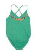 Honey Leotard Emerald with Hand Embroidery