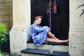 Athena Dress Blue Dahlia Patchwork and Lace (Older Girls)