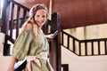 Hera Dress Linen Sage and Bellini Belt (Tween/Teen)