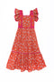 Lilas Dress Coral Whisper with Hand Stitch