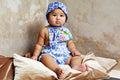 Melati Sunsuit China Dahlia with Bird Embroidery (baby)