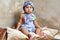 Melati Sunsuit China Dahlia with Bird Embroidery (baby)