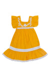 iris dress (baby)saffron with hand stitch