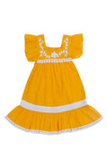 iris dress (baby)saffron with hand stitch