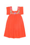 Allegra Dress Paprika with Hand Stitch