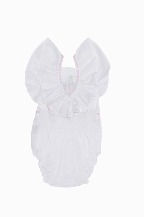 Camille Sunsuit Eggshell with Hand Stitch