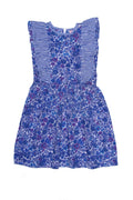 Viola Dress Blue Aster with Stripe