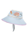 Dusk Blue Embroidered Hat with Shells