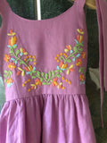 Frida Dress Cyclamen with Embroidery and Crochet