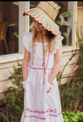 Lilas Dress Salt cotton voile with hand embroidery