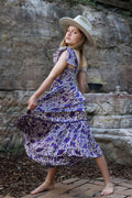 Lilas Dress Violet Silk Batik