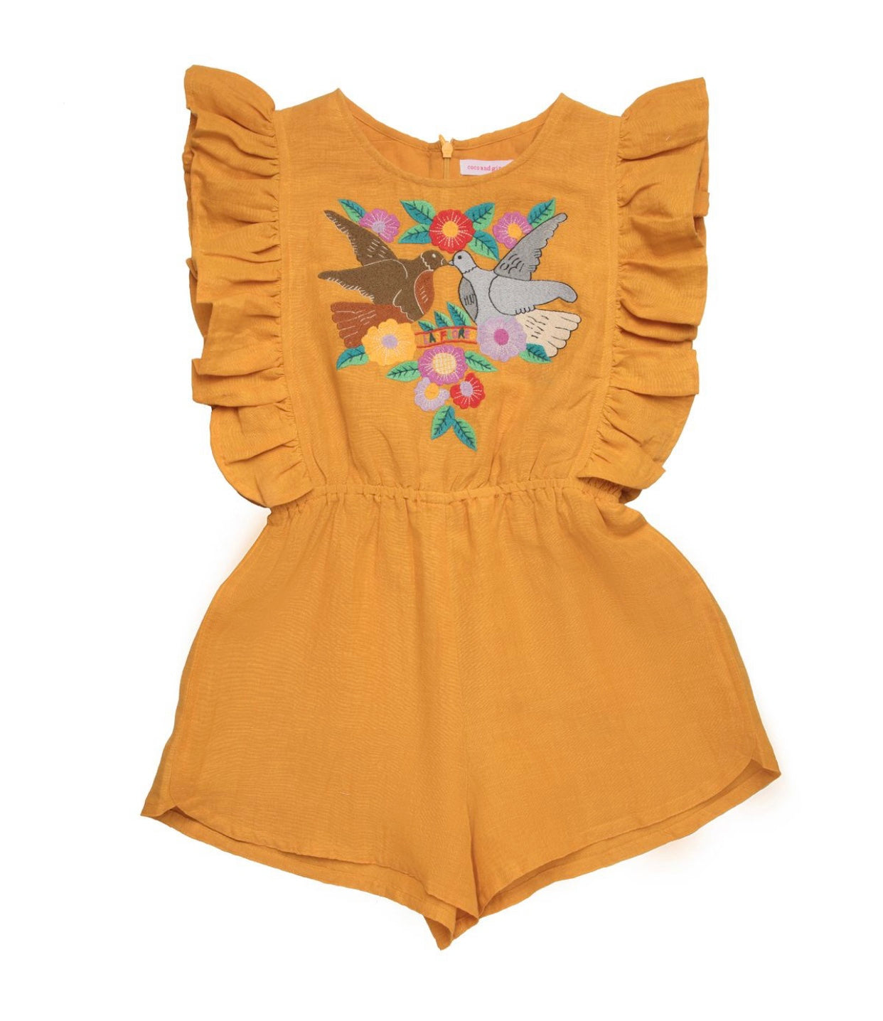 Delphine Playsuit Persimmon with Embroidery– Coco and Ginger