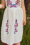 Frida Dress Salt Linen Embroidery and Crochet