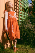 Frida Dress Paprika with Embroidery and Crochet