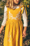 Frida Dress Wheat with Embroidery and Crochet