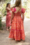 Lilas Dress Coral Whisper with Hand Stitch