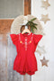 Isabel Playsuit Ruby with Hand Embroidery